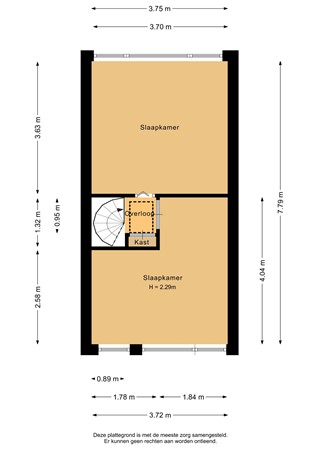 Floorplan - Zwartewaalsestraat 25, 3114 XV Schiedam